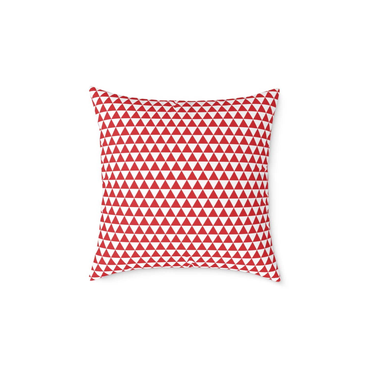 Red Triangle Christmas Decorative Pillow | Double‑Sided Poly Canvas Cushion, Vibrant Holiday Décor, 5 Sizes