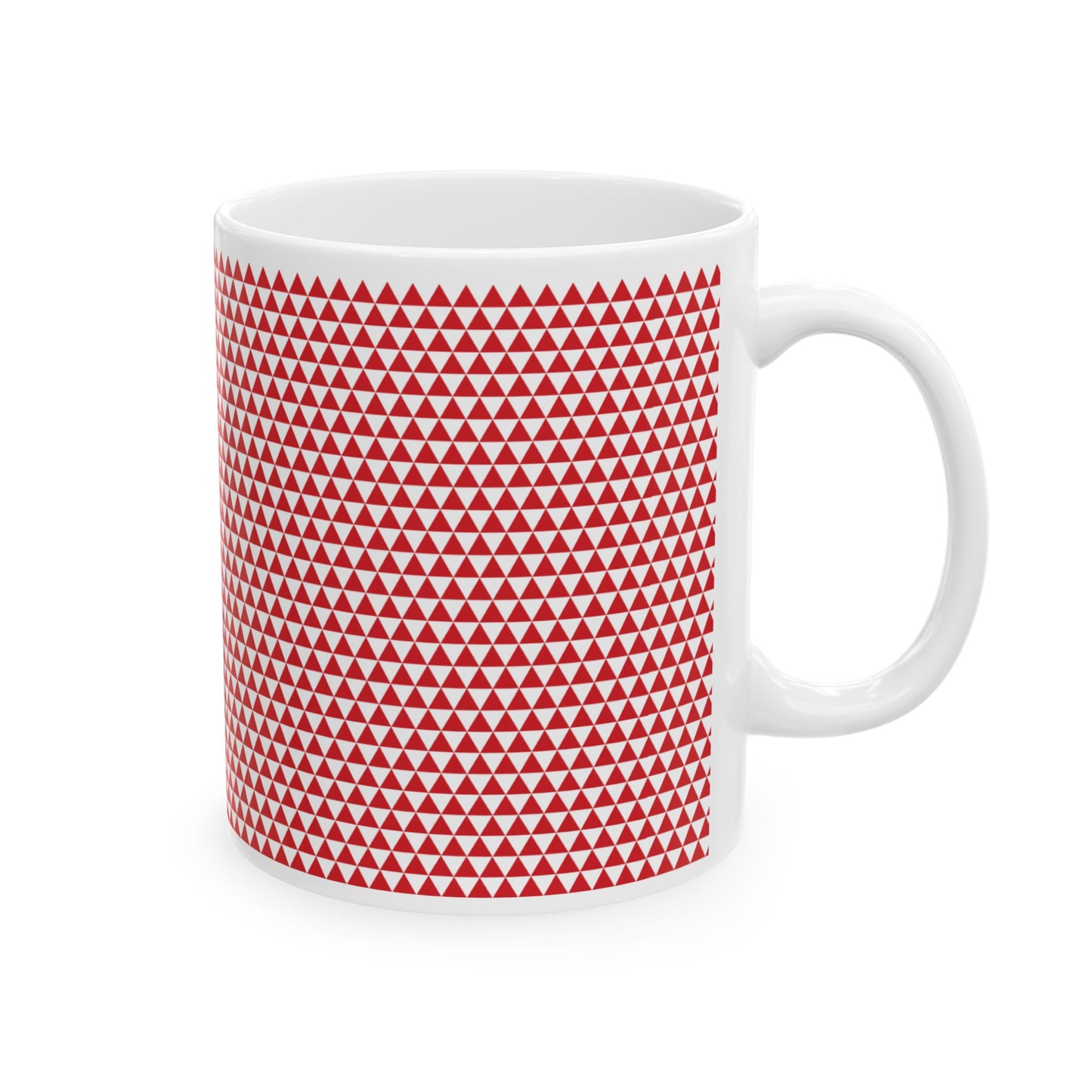 Red Triangles Ceramic Mug, (11oz, 15oz)