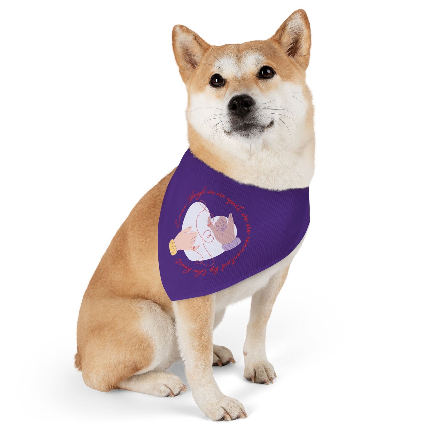 Apart But Connected By The Heart Clip-On Pet Bandana Collar