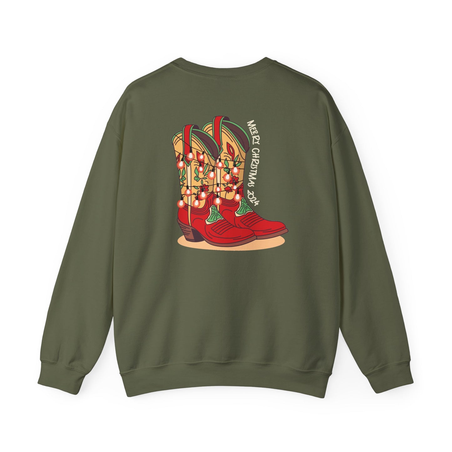 Prancer- Christmas Cowboy Boots Unisex Heavy Blend™ Crewneck Sweatshirt