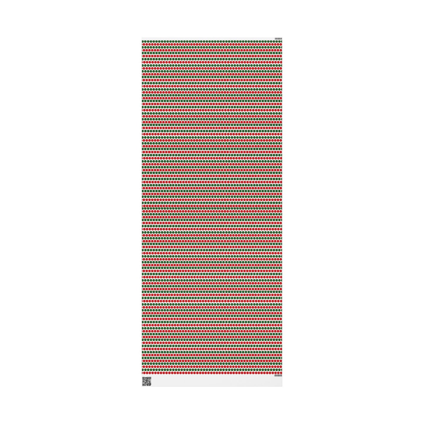 Red & Green Polka Dot Striped Wrapping Paper | Luxury Matte or Glossy Gift Wrap, 90gsm Fine Art Paper, 3 Sizes