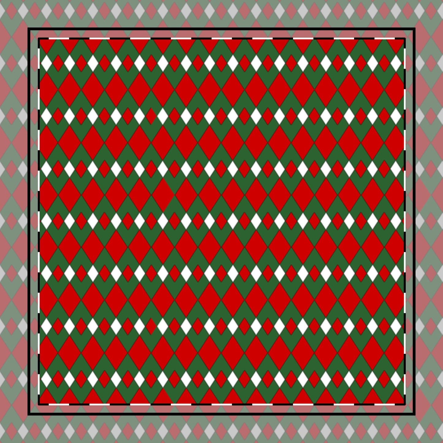 Christmas Fancy Argyle Cotton Twill Napkin