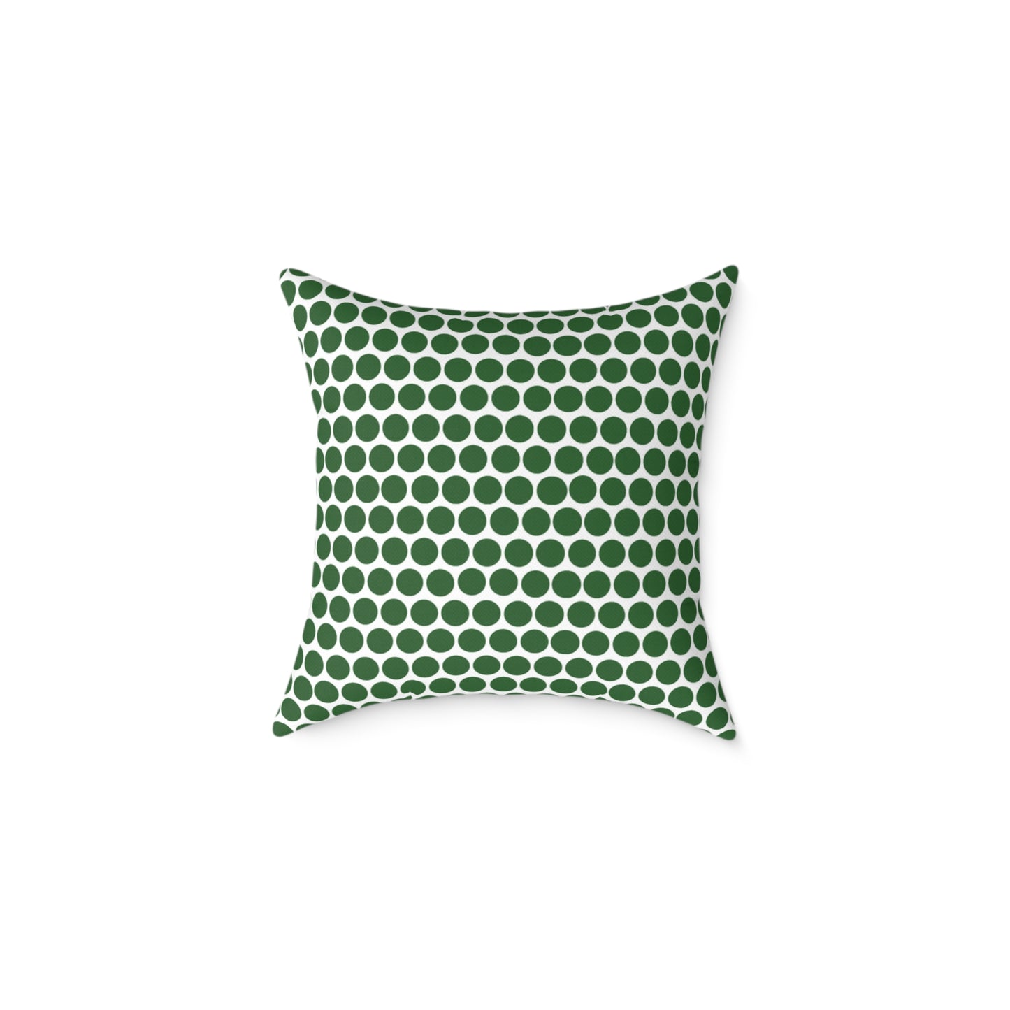 Green Polka Dot Christmas Decorative Pillow | Double‑Sided Poly Canvas Cushion, Vibrant Holiday Décor, 5 Sizes