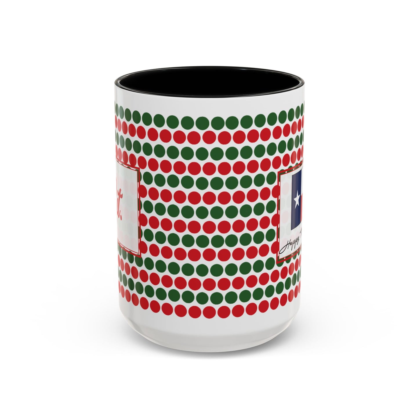 Lit- Christmas Polka Dots Personalizable Christmas Ceramic Mug (11oz, 15 oz)