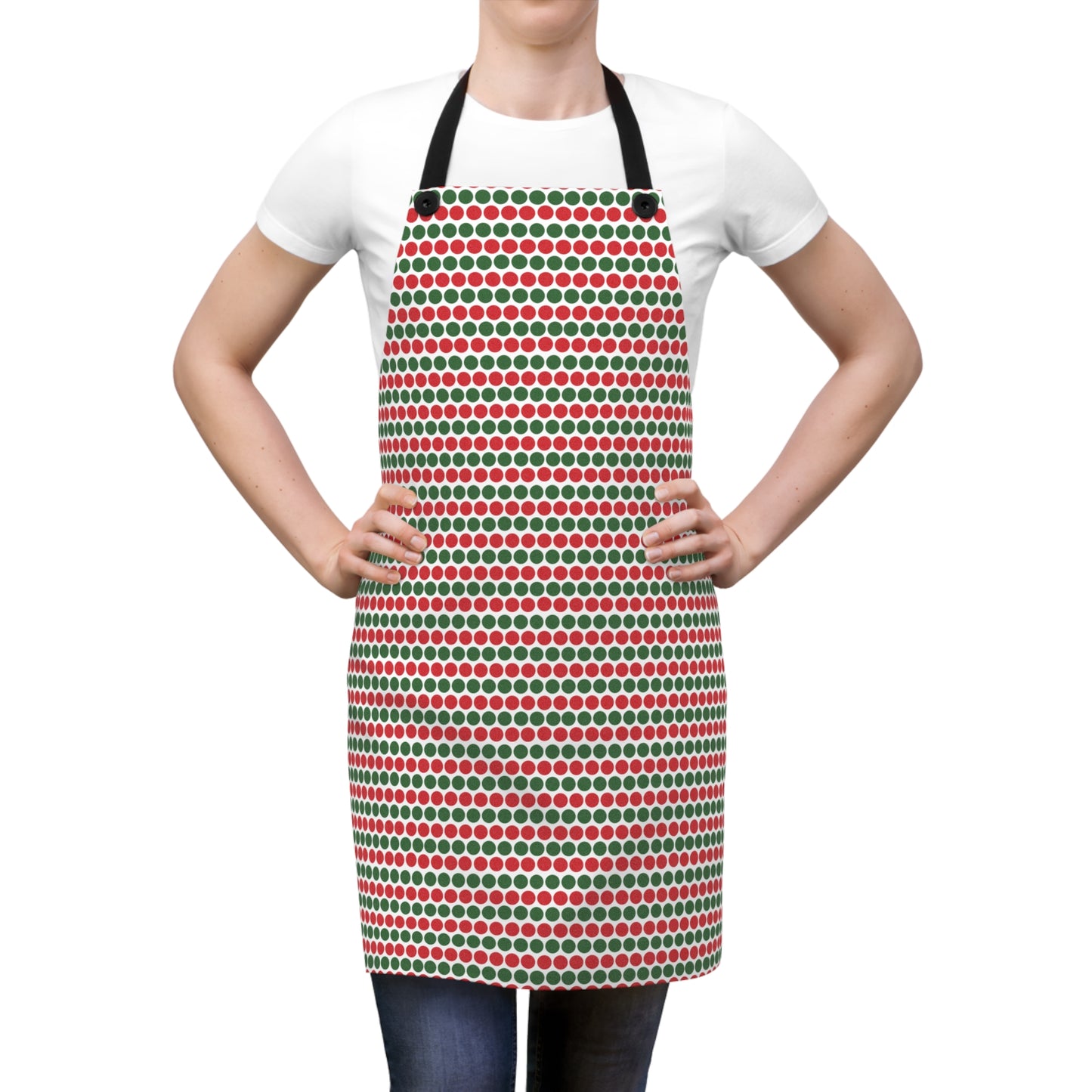 Christmas Red & Green Polka Dot Apron