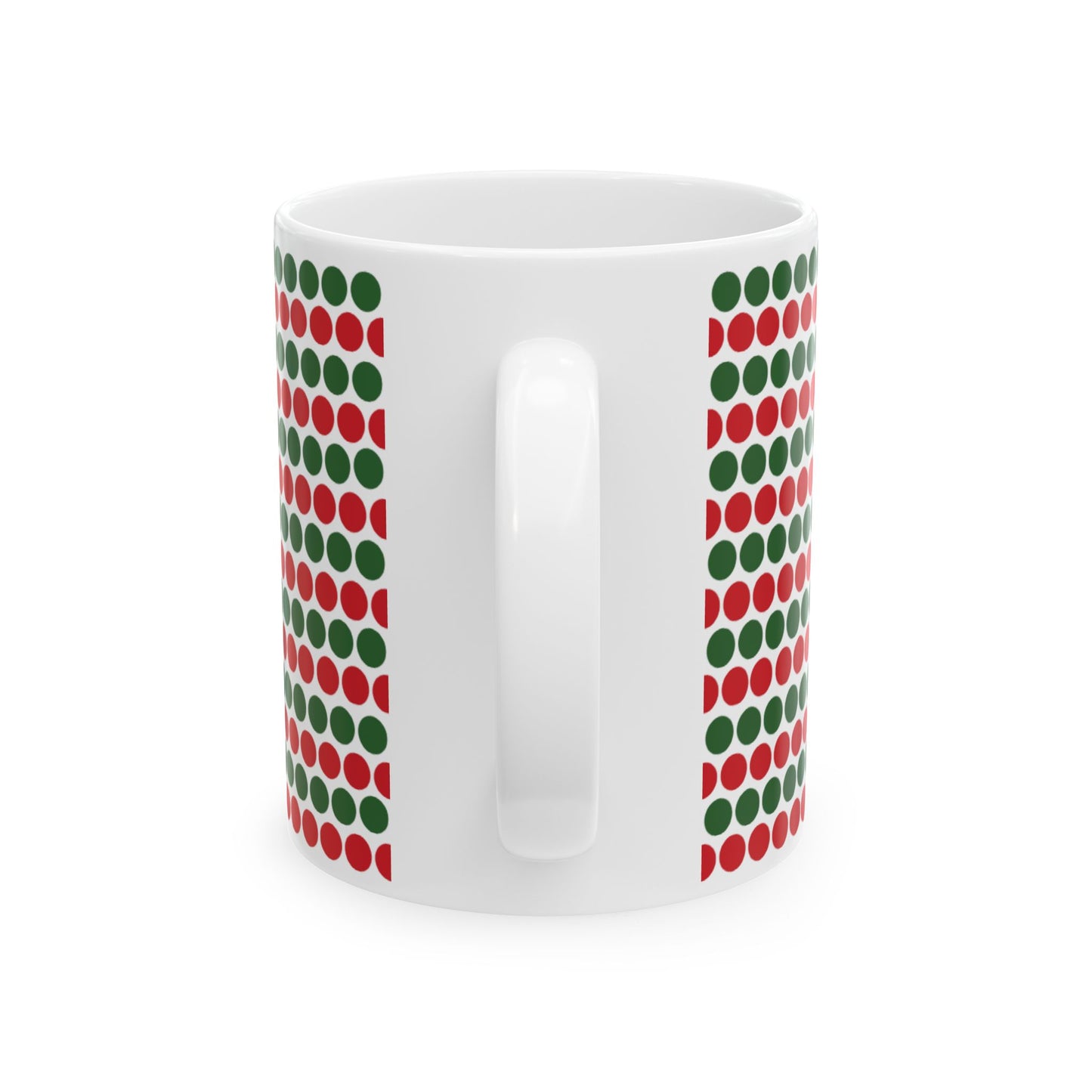 Christmas Polka Dots Ceramic Mug, (11oz, 15oz)