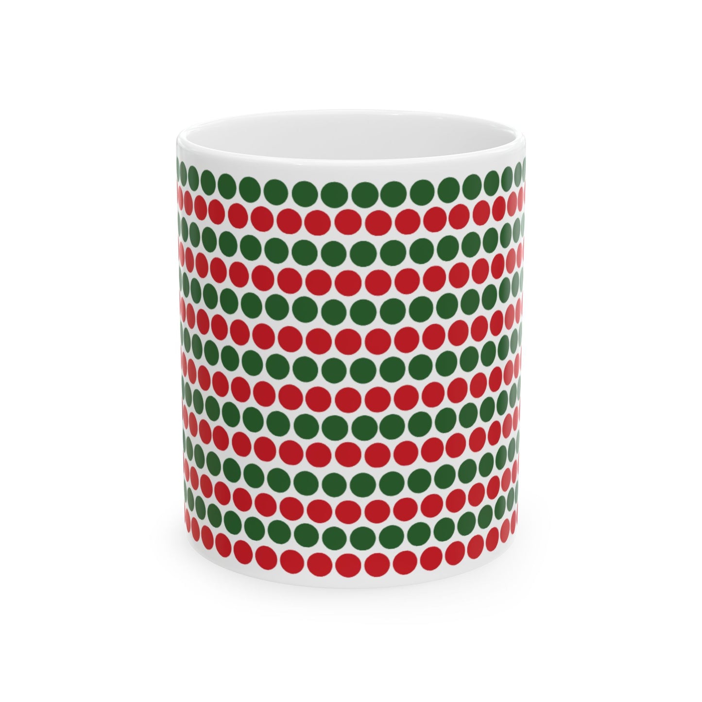 Christmas Polka Dots Ceramic Mug, (11oz, 15oz)