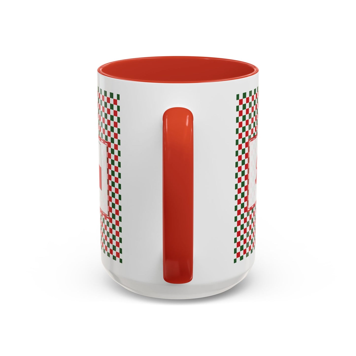 Nog- Christmas Checkered Personalizable Christmas Ceramic Mug (11oz, 15 oz)