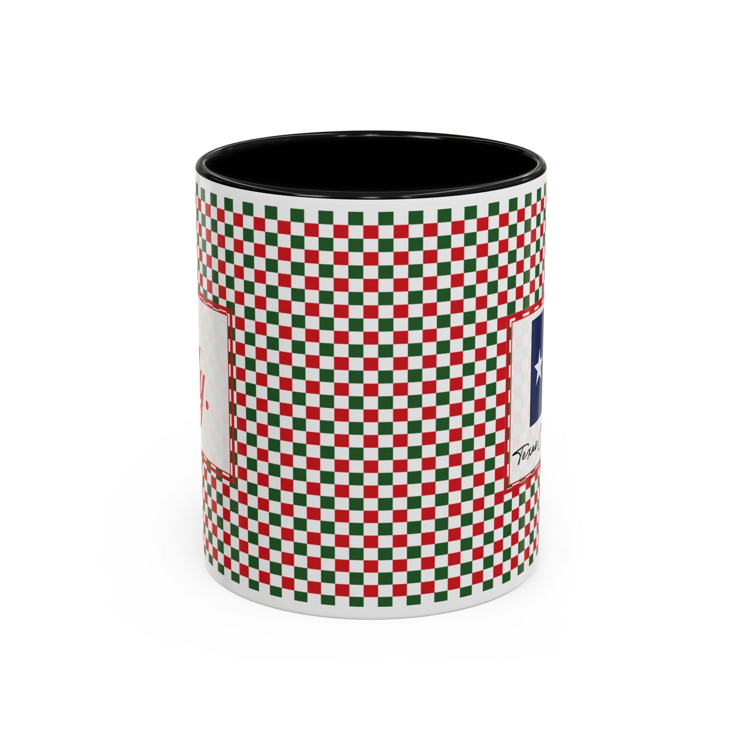 Jolly- Christmas Checkered Personalizable Christmas Ceramic Mug (11oz, 15 oz)