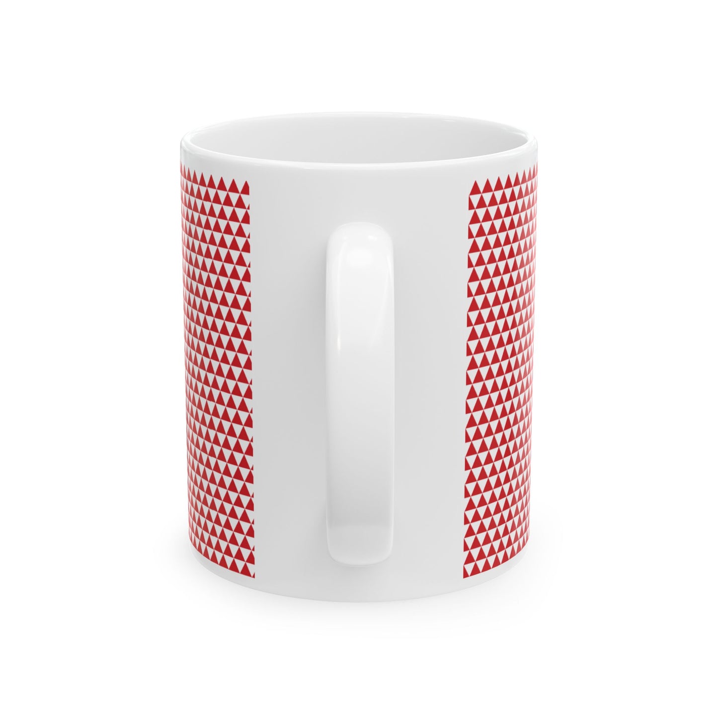 Red Triangles Ceramic Mug, (11oz, 15oz)