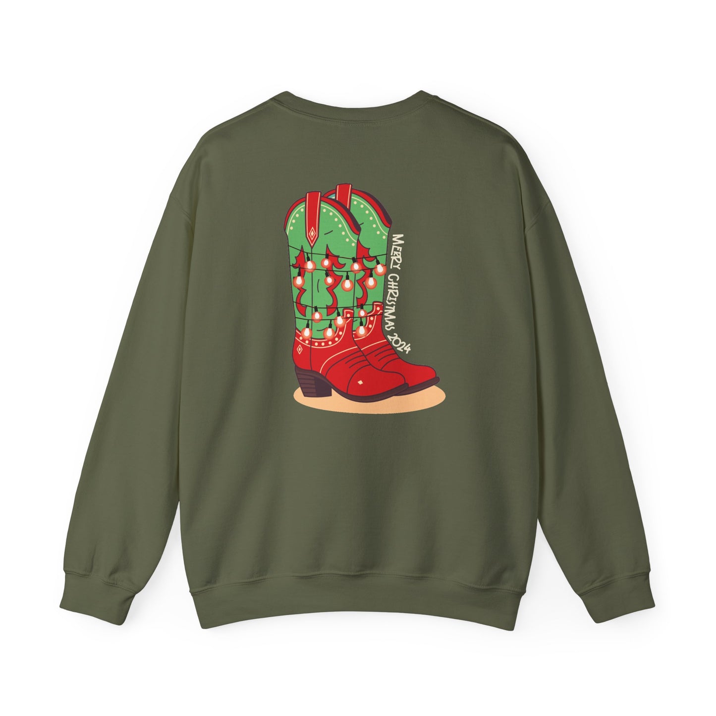 Dasher- Christmas Cowboy Boots Unisex Heavy Blend™ Crewneck Sweatshirt