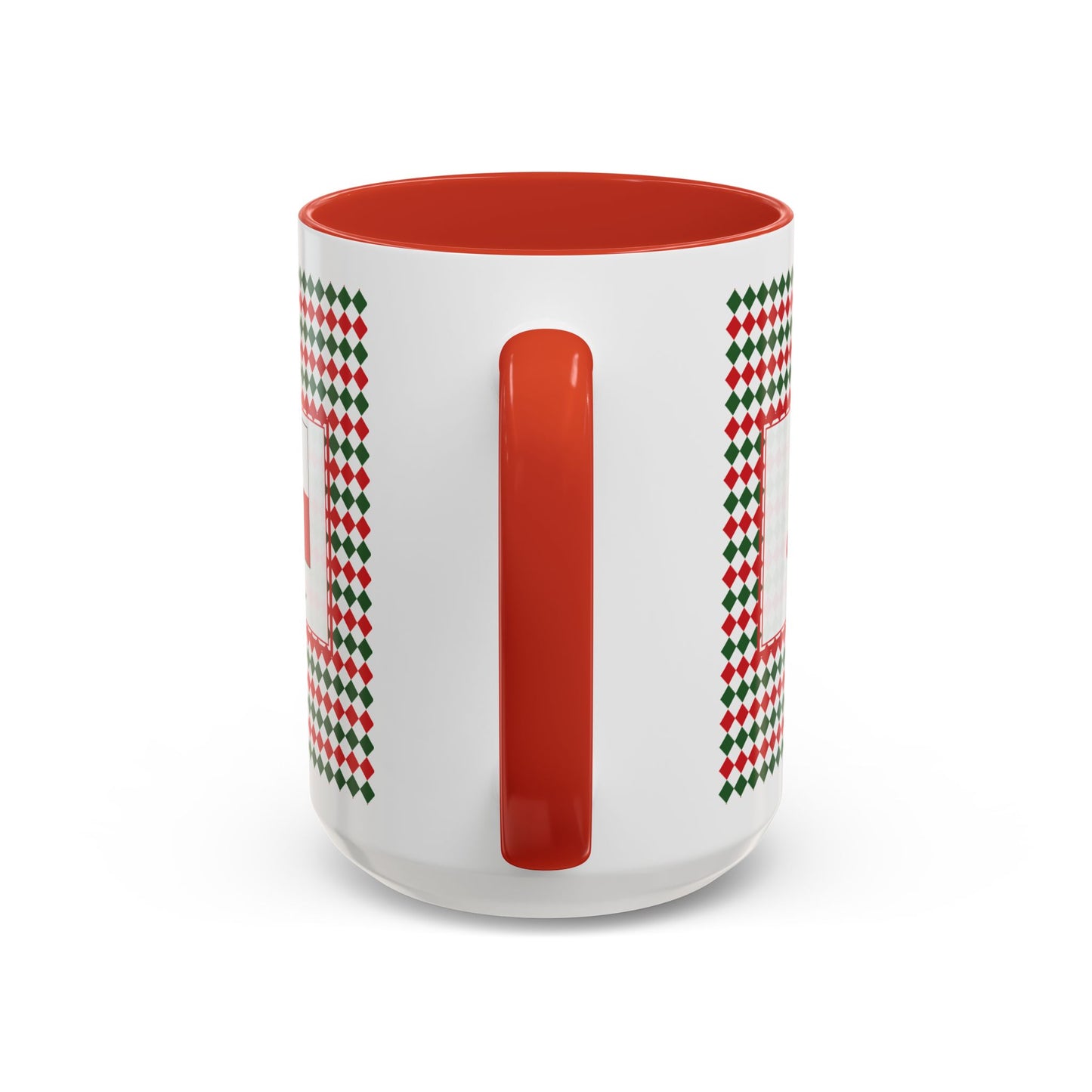 Lit- Christmas Argyle Personalizable Christmas Ceramic Mug (11oz, 15 oz)