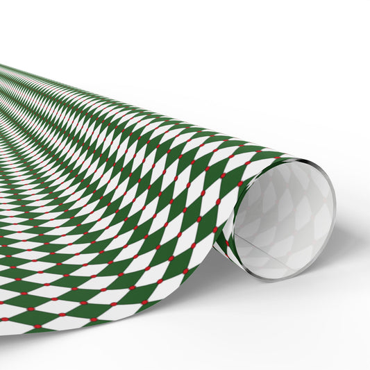 Green Drummer Boy Argyle Wrapping Paper