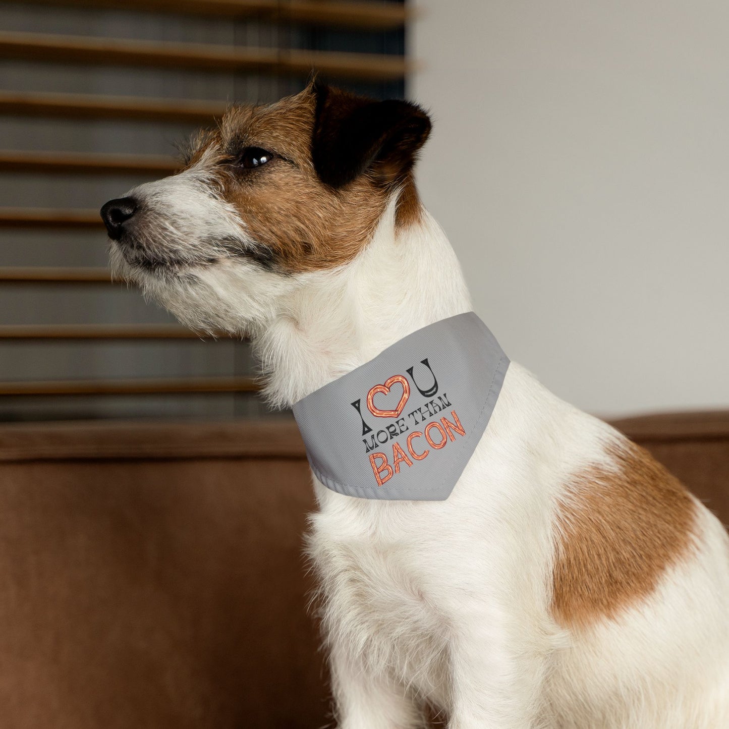I Love You More Than Bacon Clip-On Pet Bandana Collar