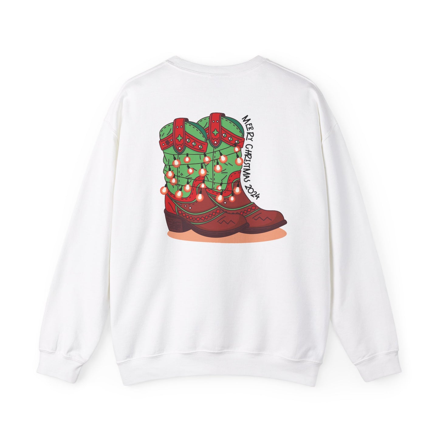 Rudolph- Christmas Cowboy Boots Unisex Heavy Blend™ Crewneck Sweatshirt