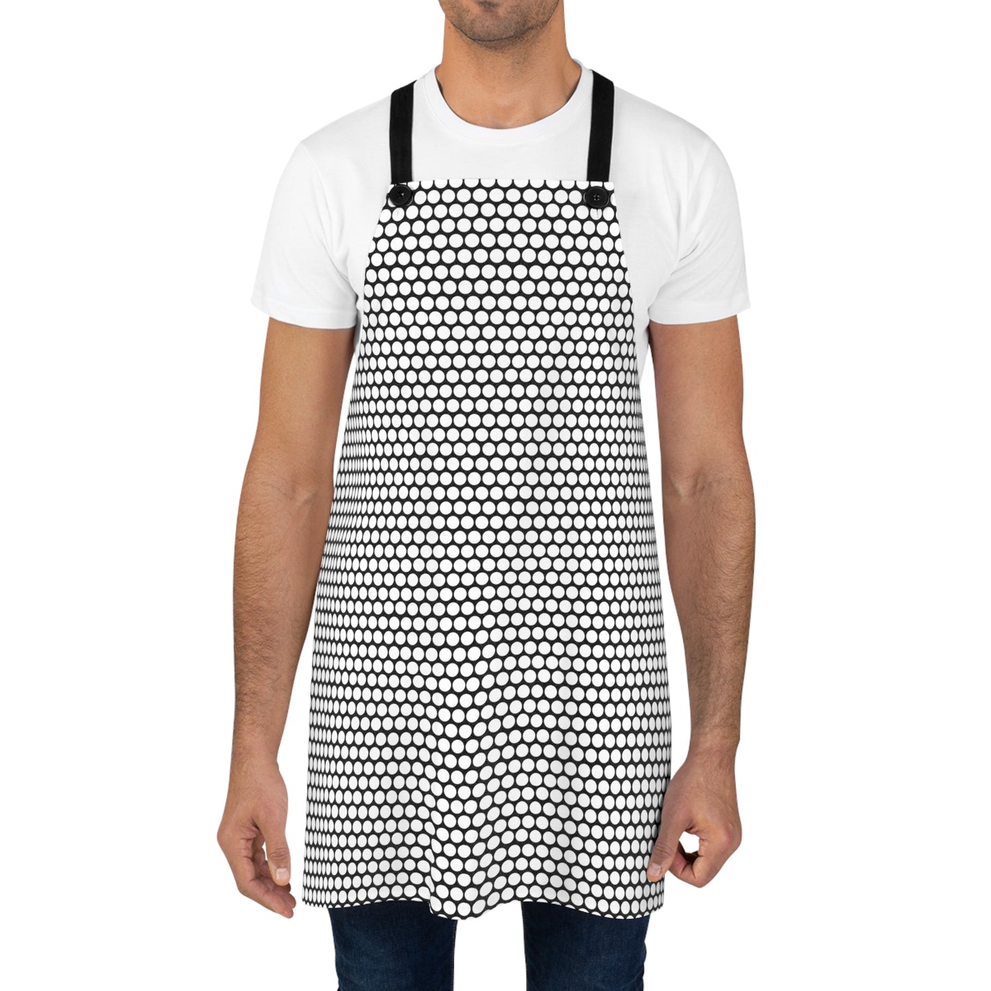 White Polka Dot on Black Apron