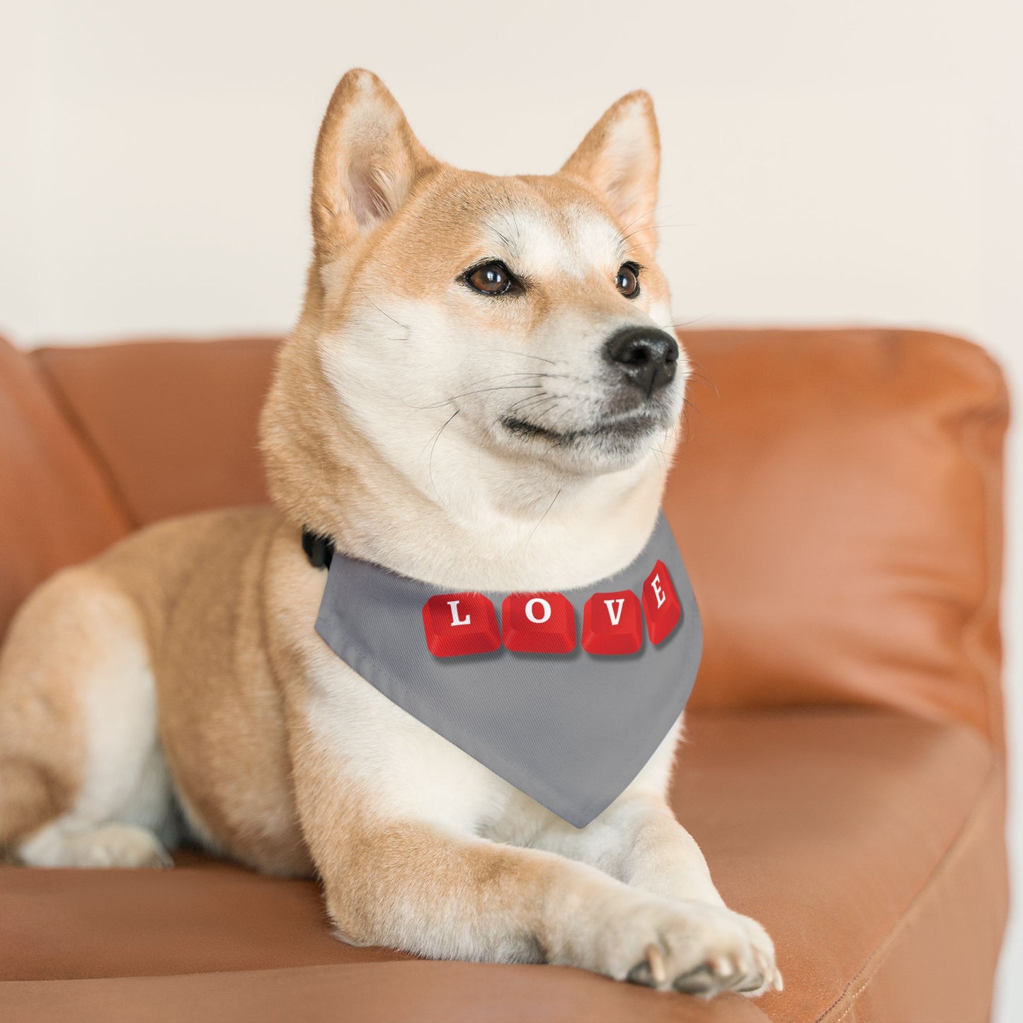 LOVE Key Caps Clip-On Pet Bandana Collar