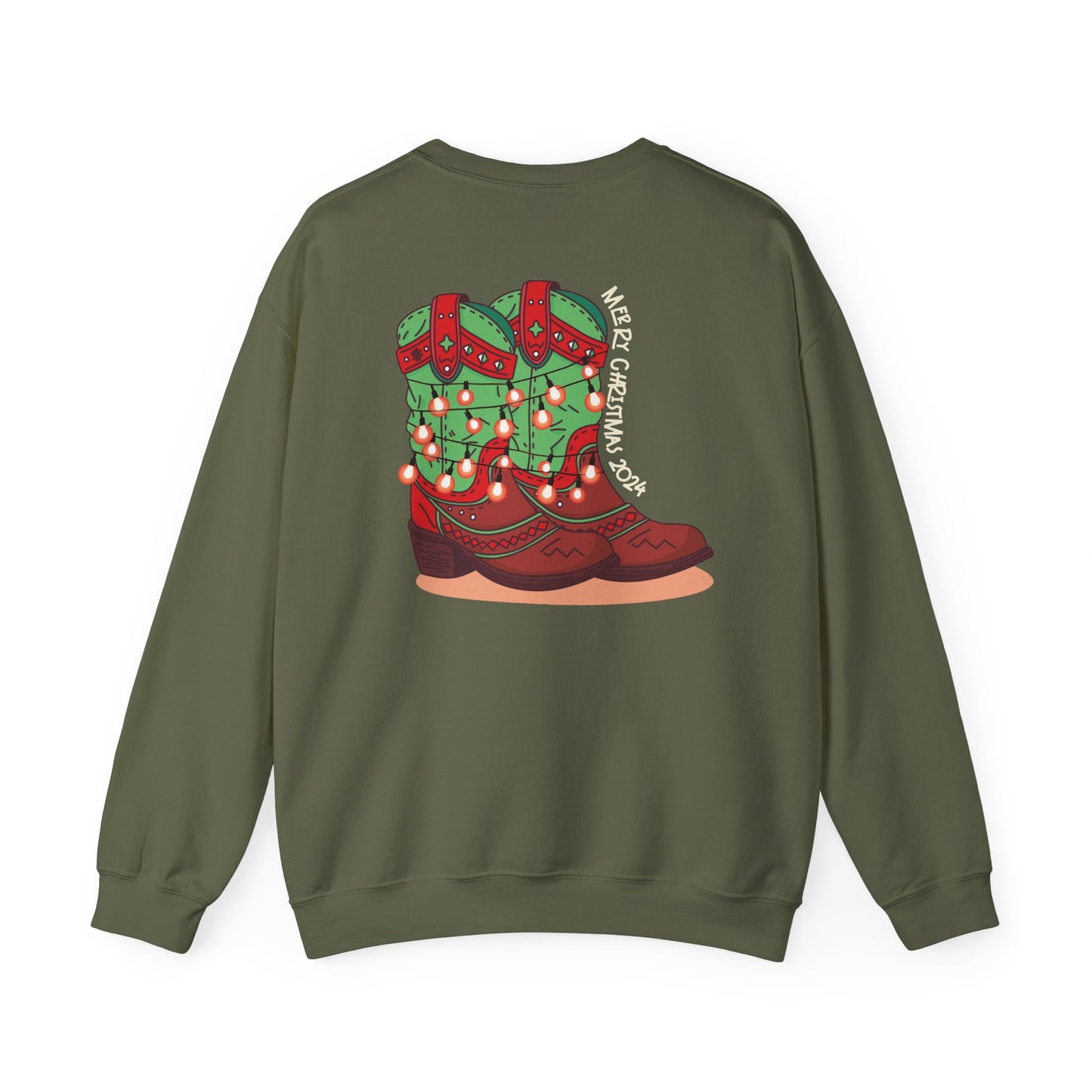 Rudolph- Christmas Cowboy Boots Unisex Heavy Blend™ Crewneck Sweatshirt