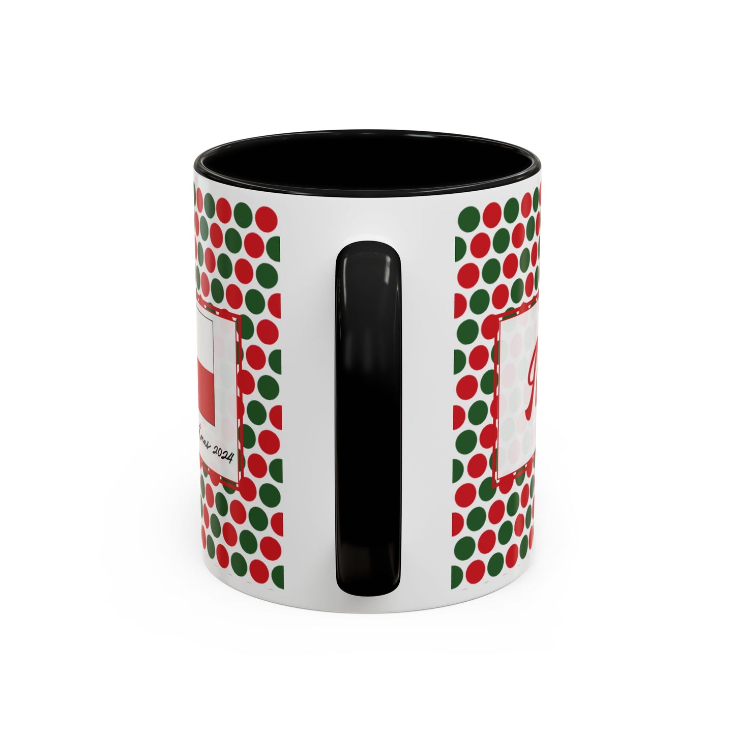 Nog- Christmas Polka Dot Party Personalizable Christmas Ceramic Mug (11oz, 15 oz)