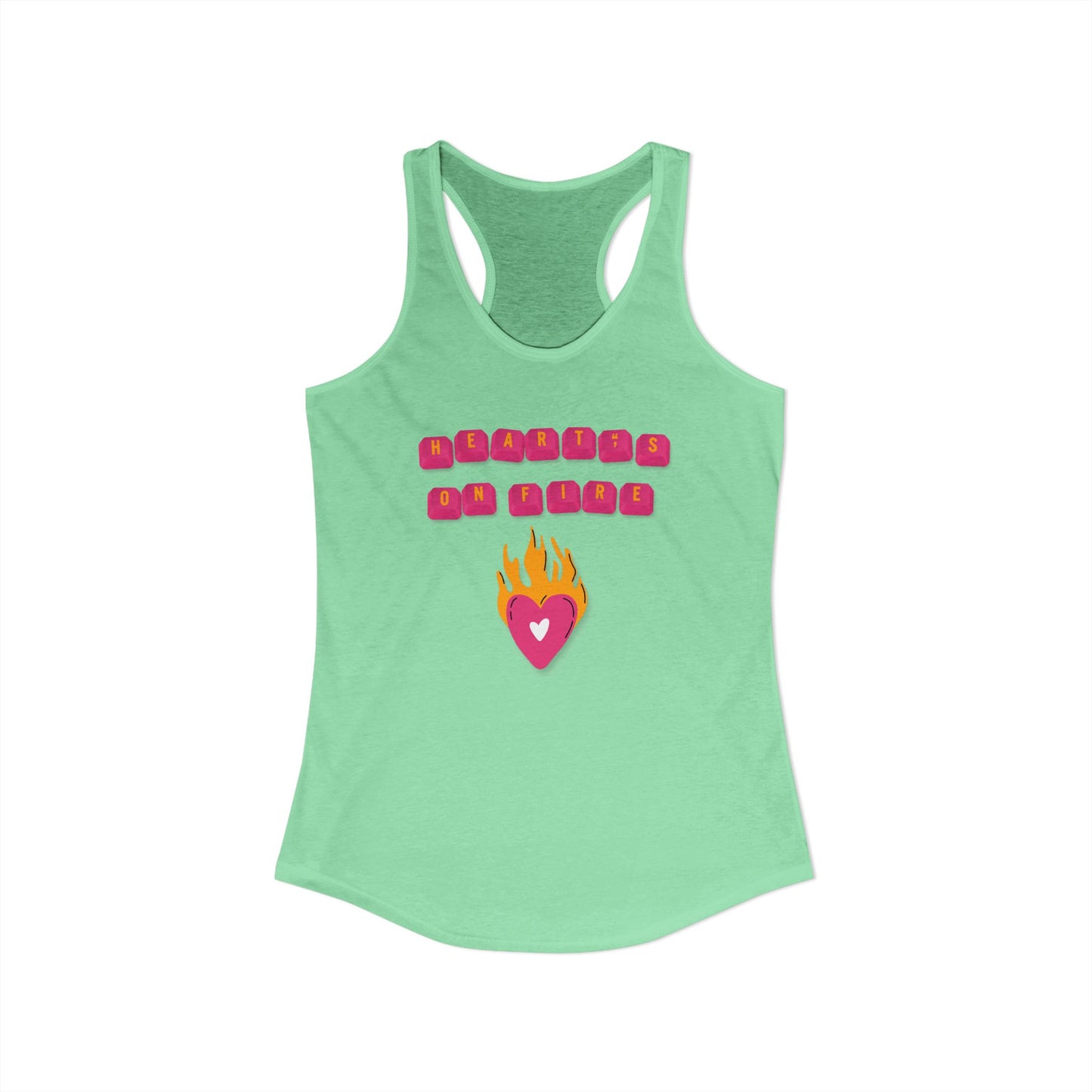 Heart's On Fire Key Caps Women's Ideal Racerback Tank