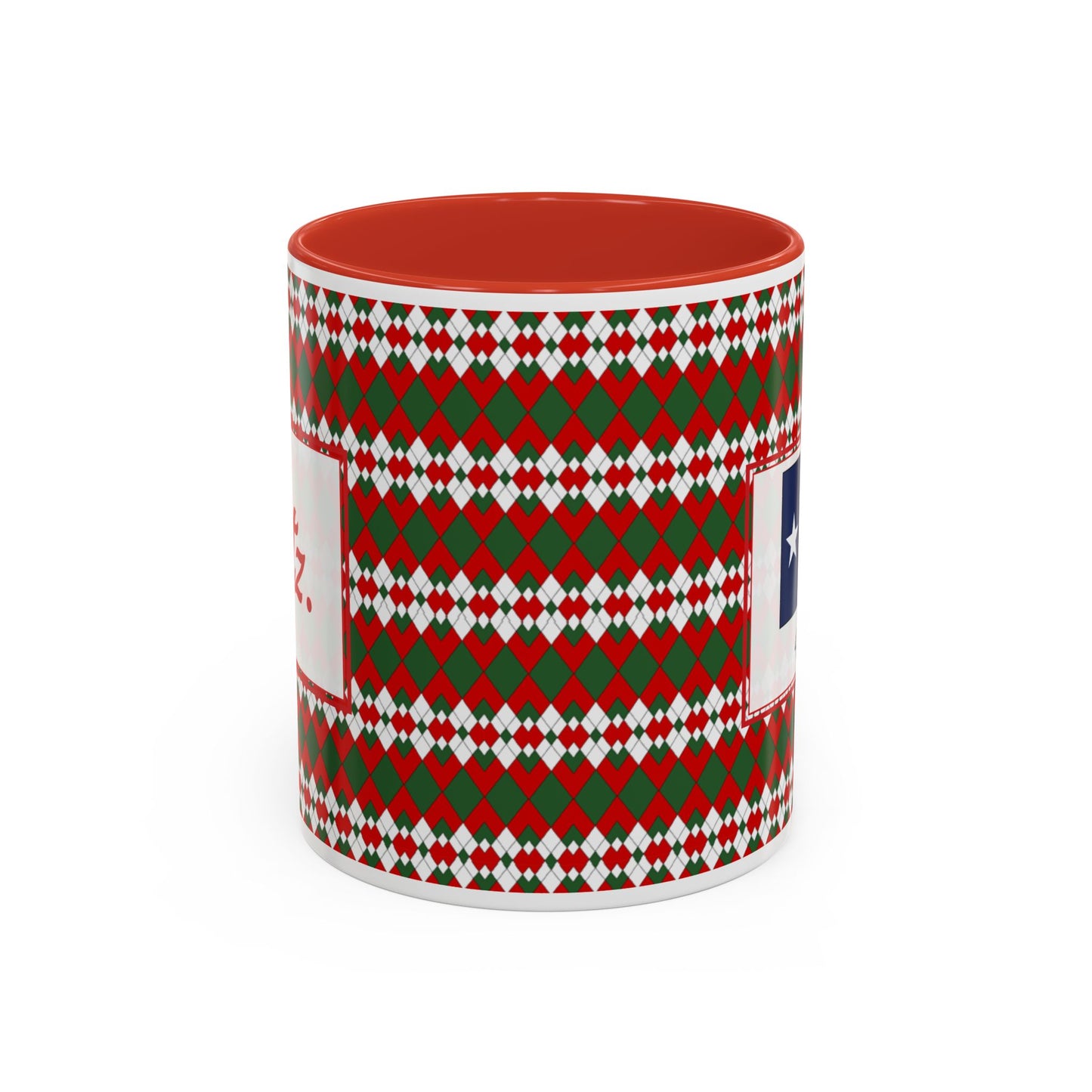 Blitz- Christmas Extra Argyle Personalizable Christmas Ceramic Mug (11oz, 15 oz)