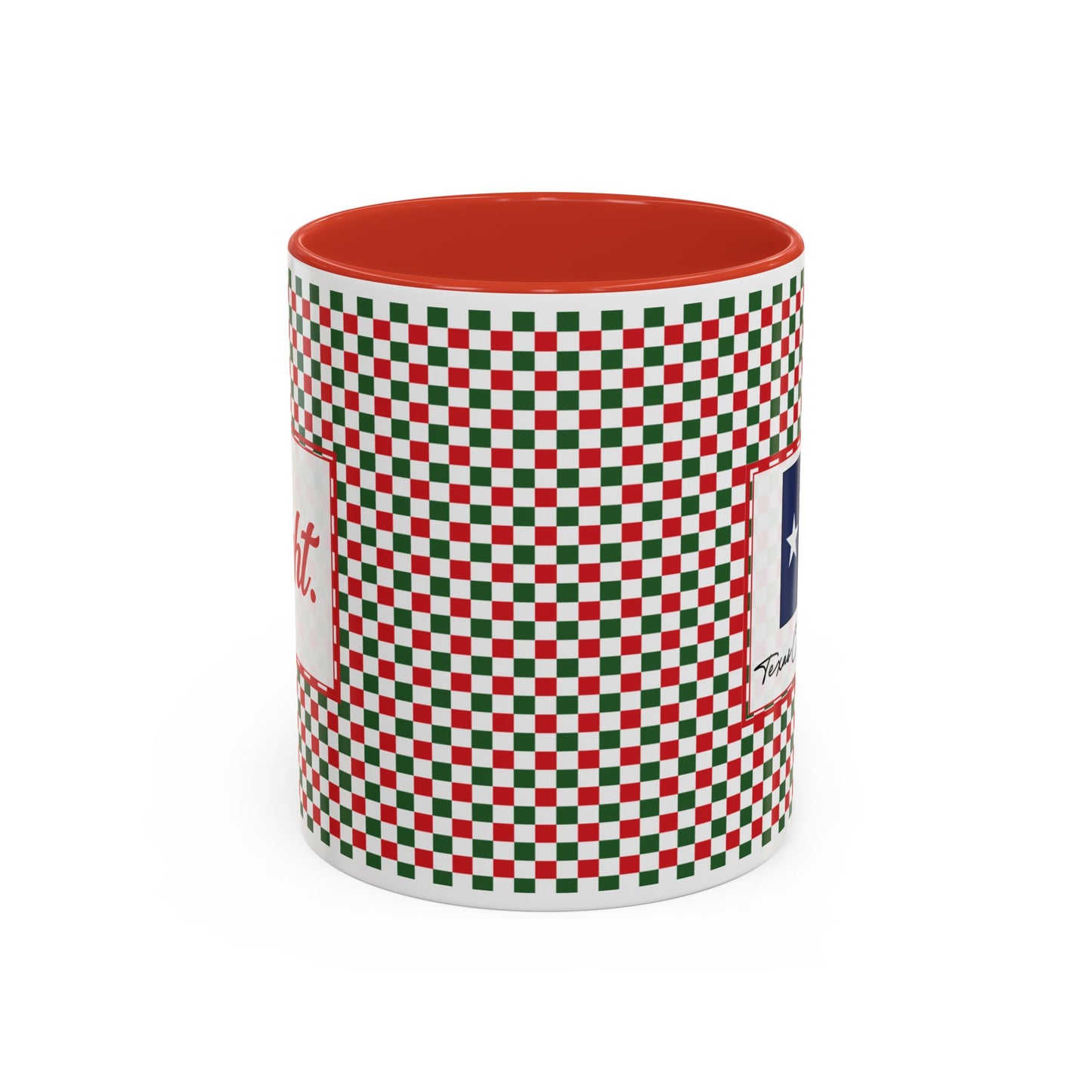 Bright- Christmas Checkered Personalizable Christmas Ceramic Mug (11oz, 15 oz)