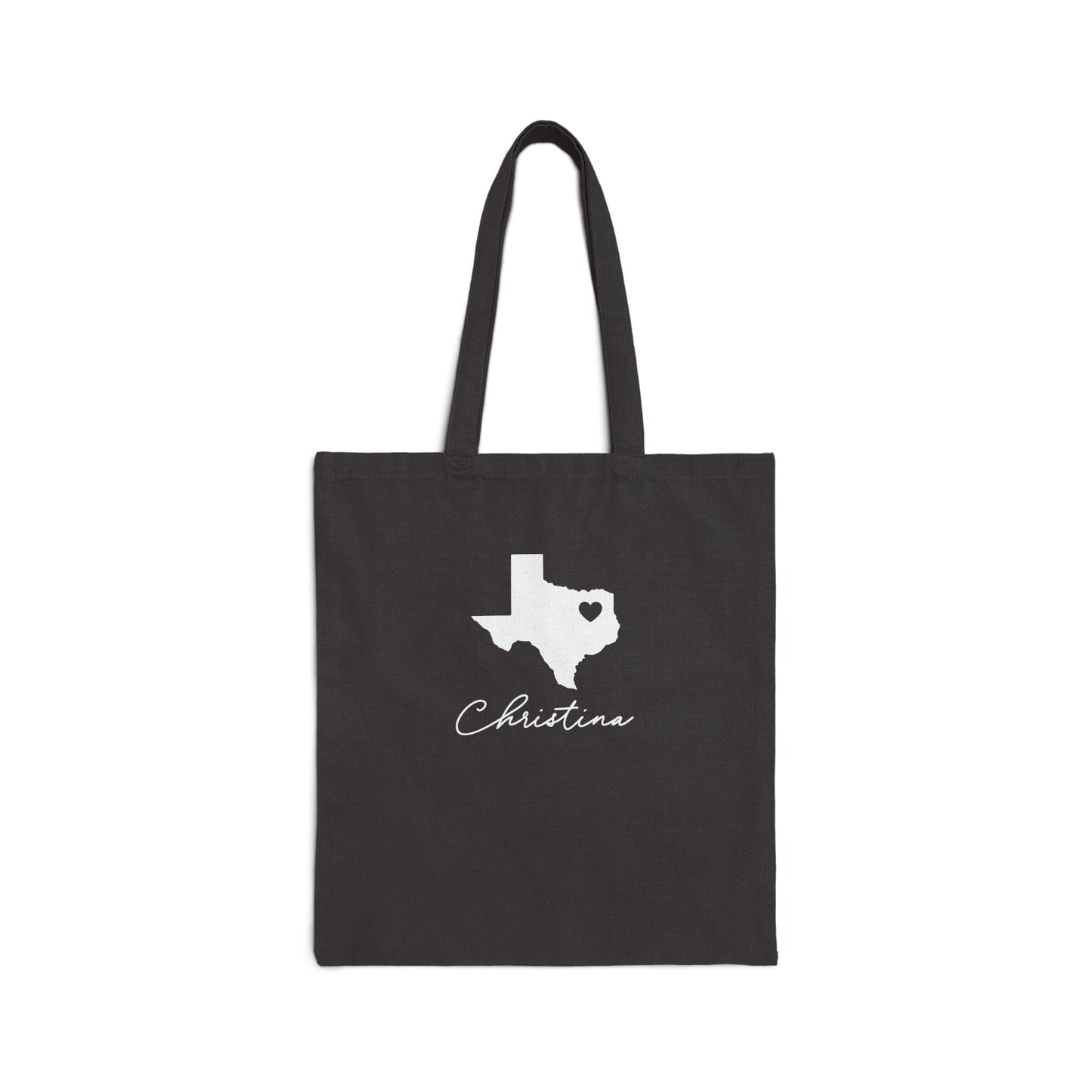 HEARTS ON FIRE Key Caps Flaming Heart Valentines Texas State Cut-Out Personalize Custom Name Cotton Canvas Tote Bag