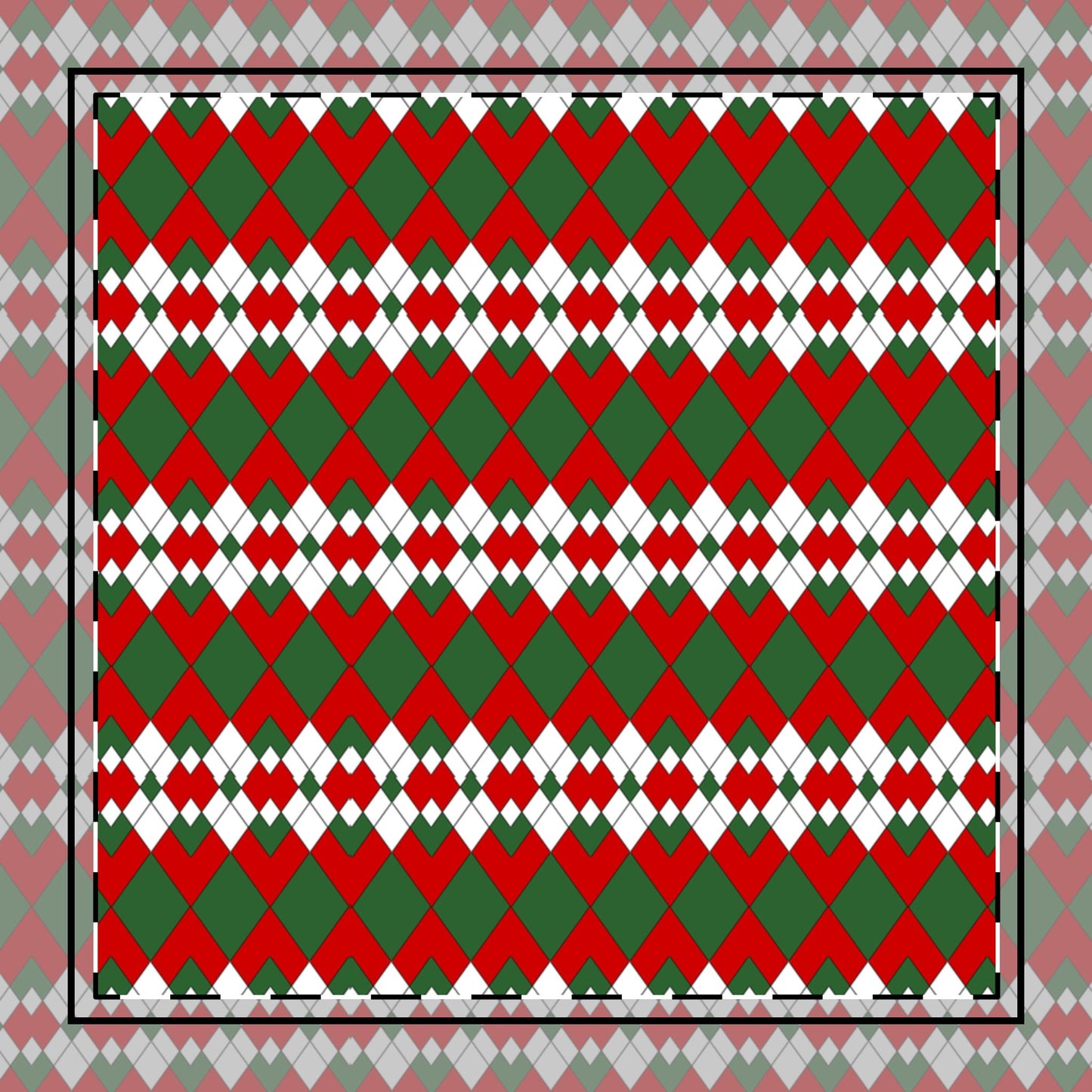 Christmas Extra Argyle Cotton Twill Napkin