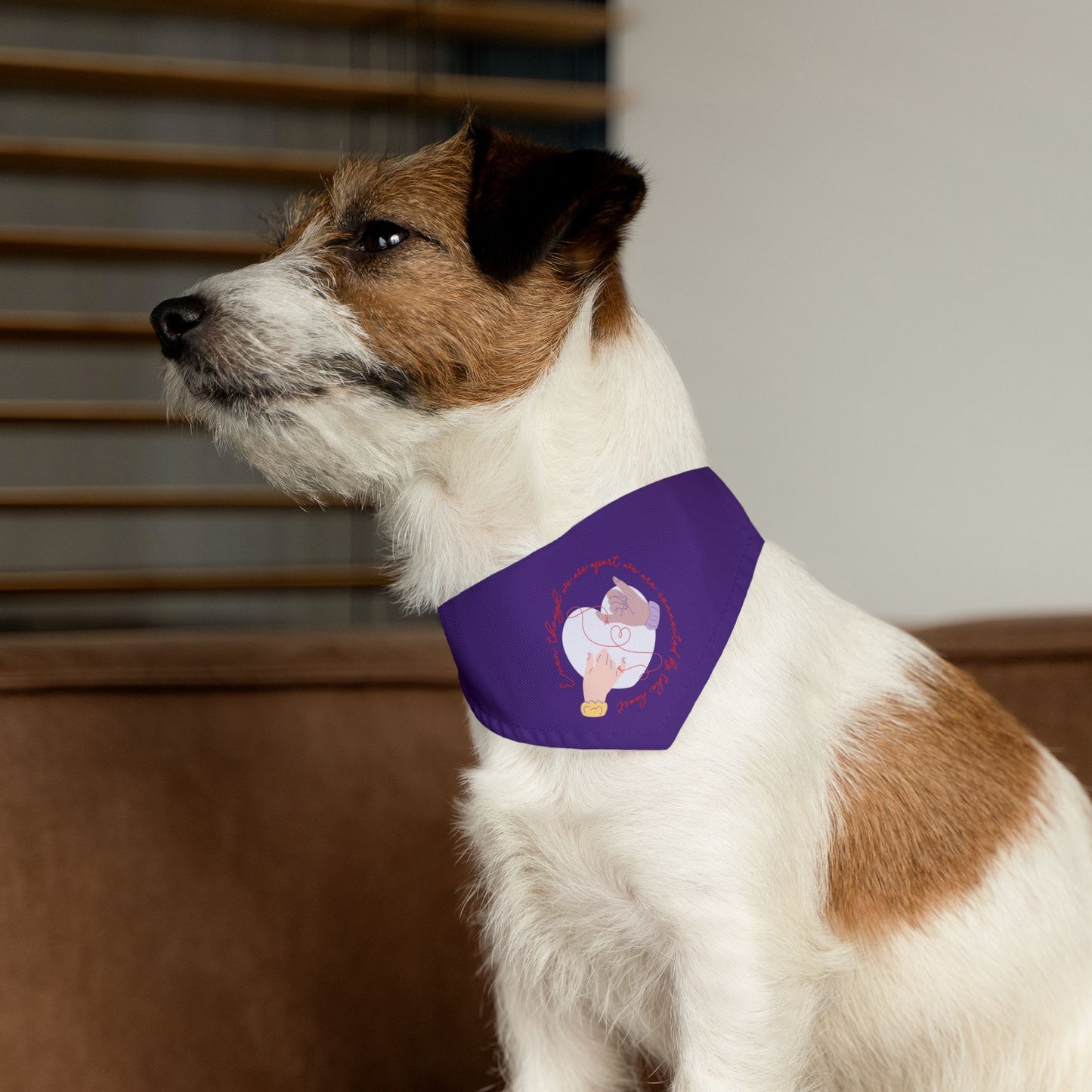 Apart But Connected By The Heart Clip-On Pet Bandana Collar