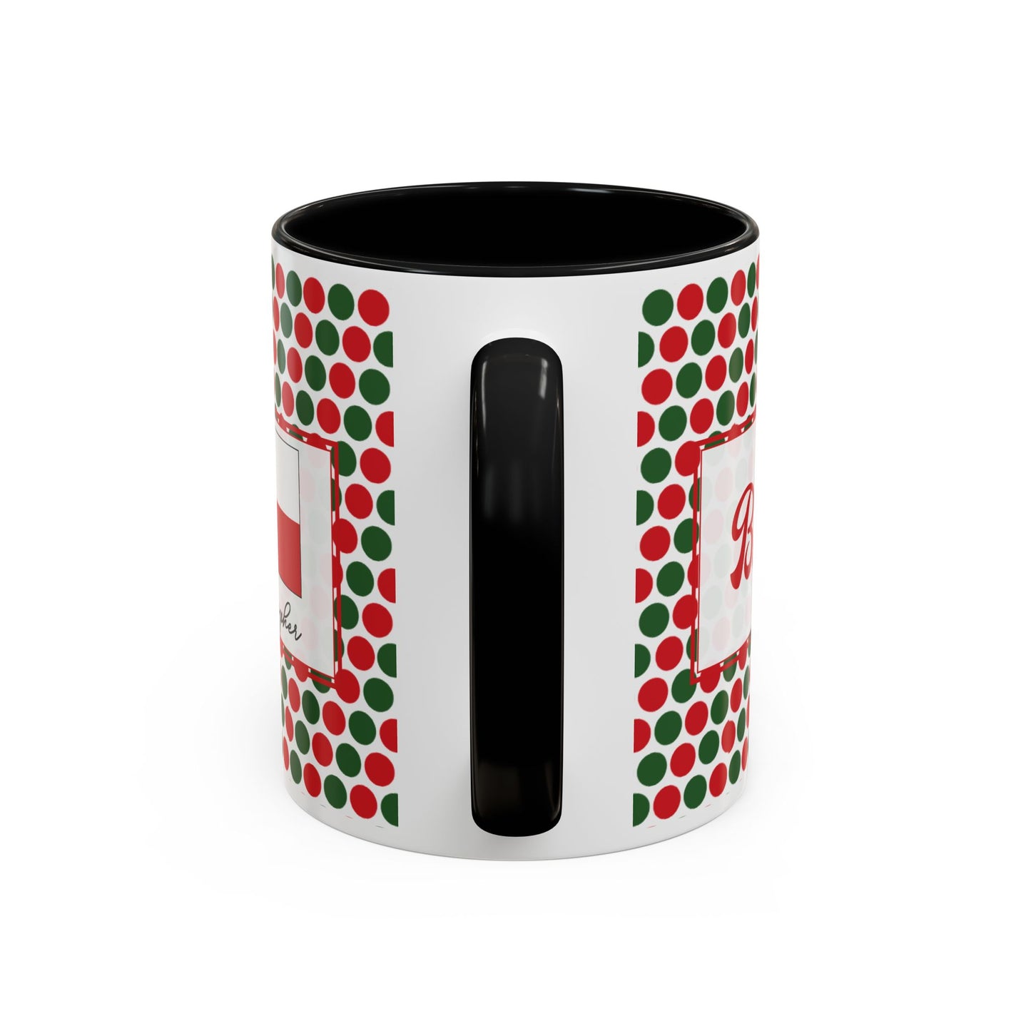 Nog- Christmas Polka Dot Party Personalizable Christmas Ceramic Mug (11oz, 15 oz)