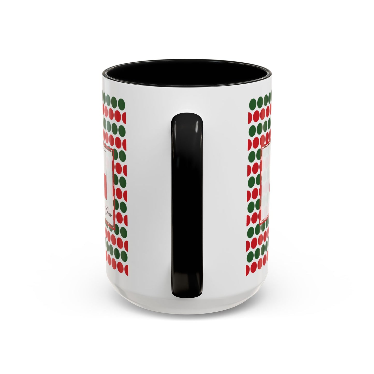 Lit- Christmas Polka Dots Personalizable Christmas Ceramic Mug (11oz, 15 oz)