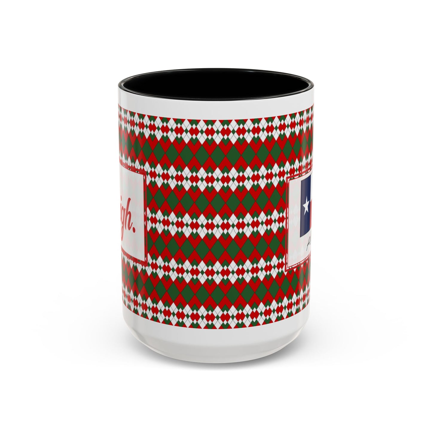 Sleigh- Christmas Extra Argyle Personalizable Christmas Ceramic Mug (11oz, 15 oz)