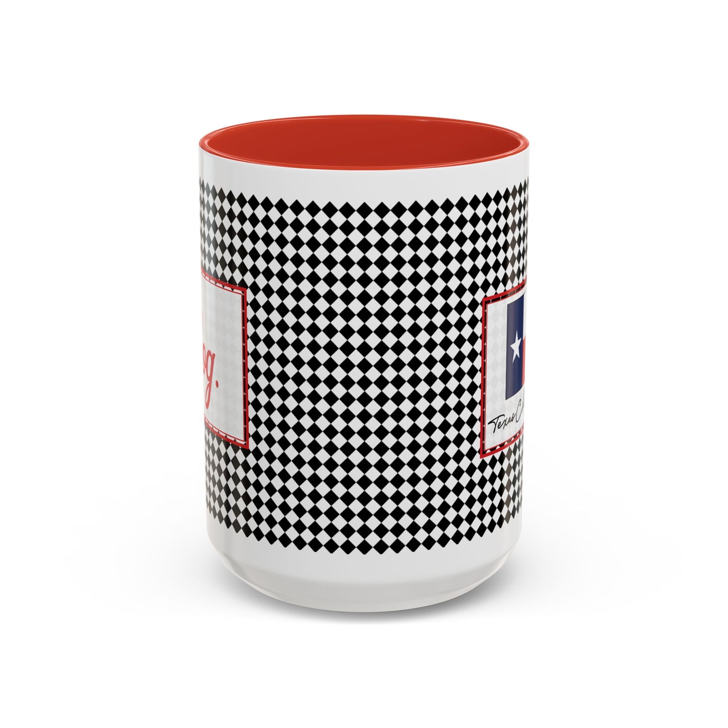 Nog- Black Argyle Personalizable Christmas Ceramic Mug (11oz, 15 oz)