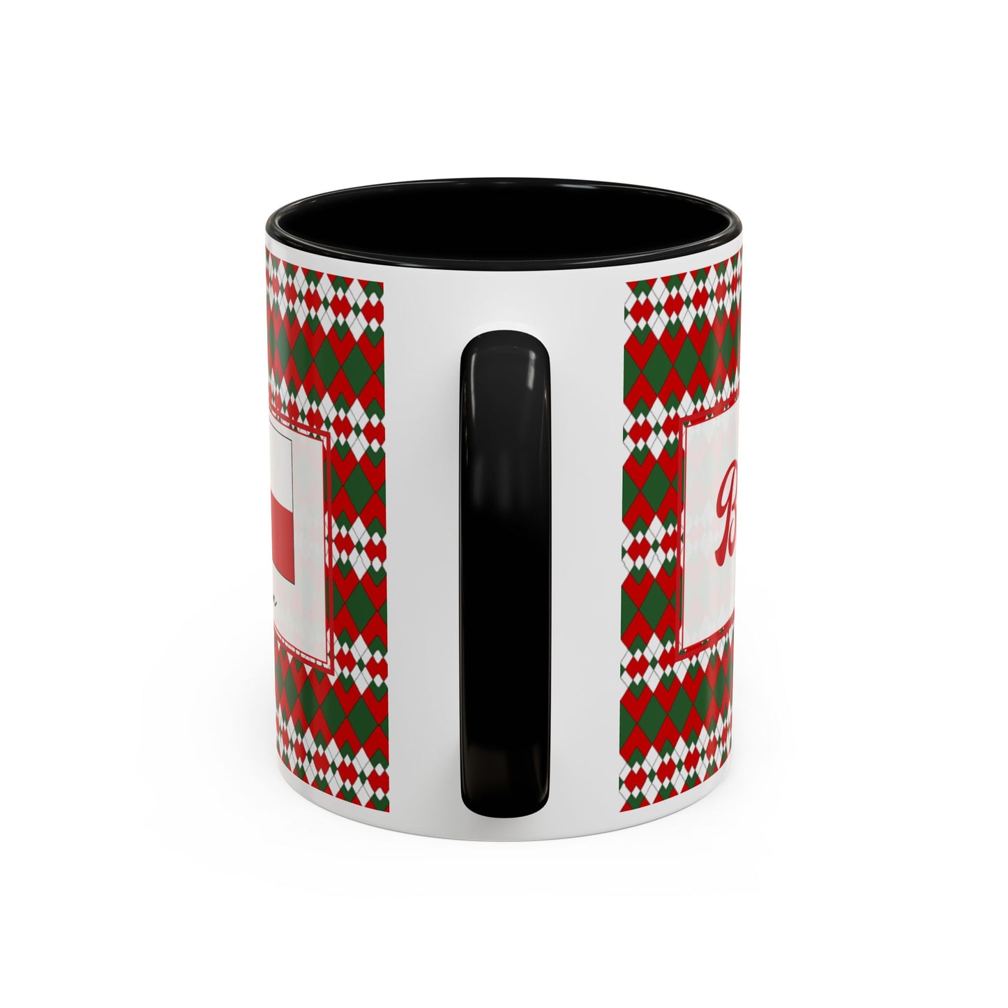 Blitz- Christmas Extra Argyle Personalizable Christmas Ceramic Mug (11oz, 15 oz)