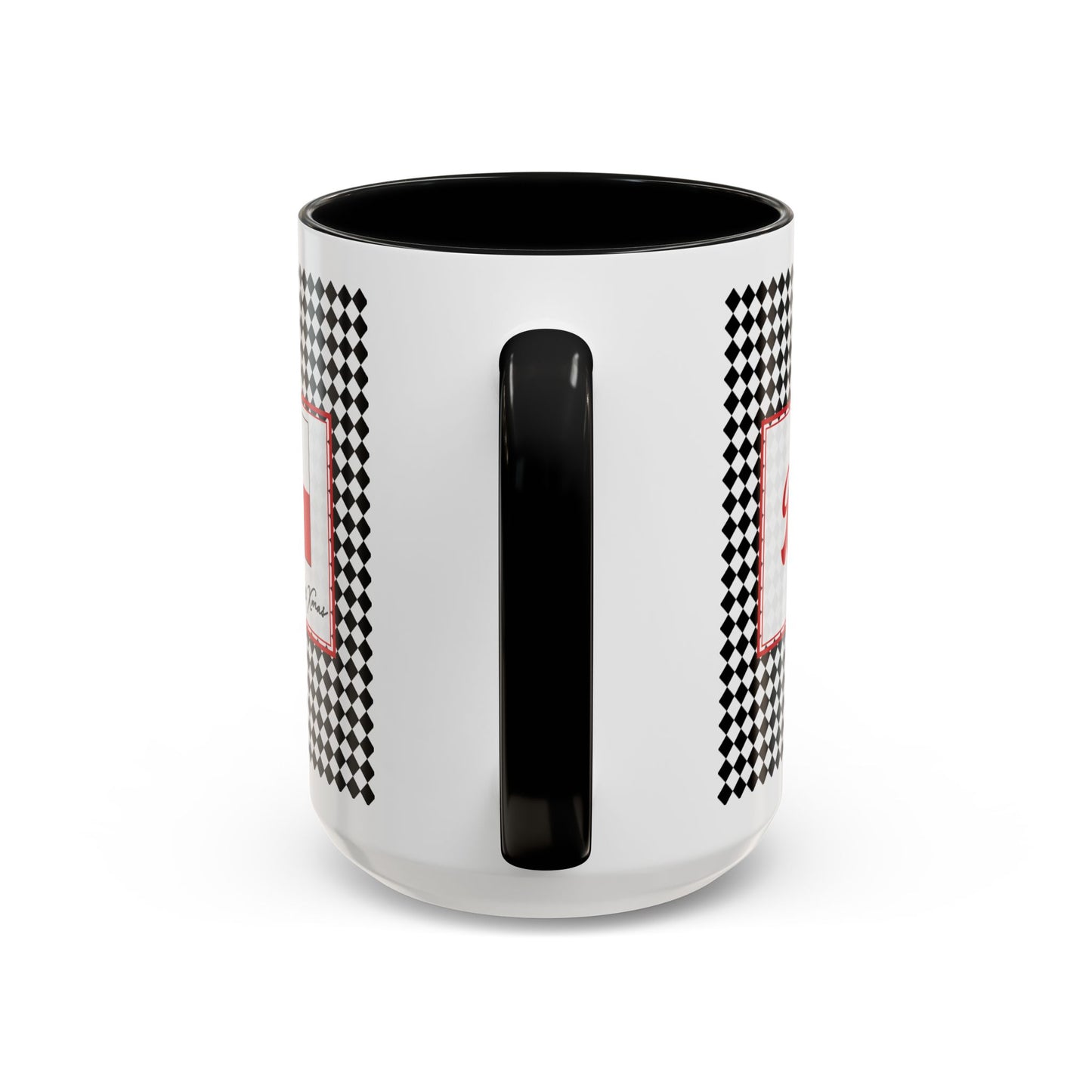 Blitz- Black Argyle Personalizable Christmas Ceramic Mug (11oz, 15 oz)