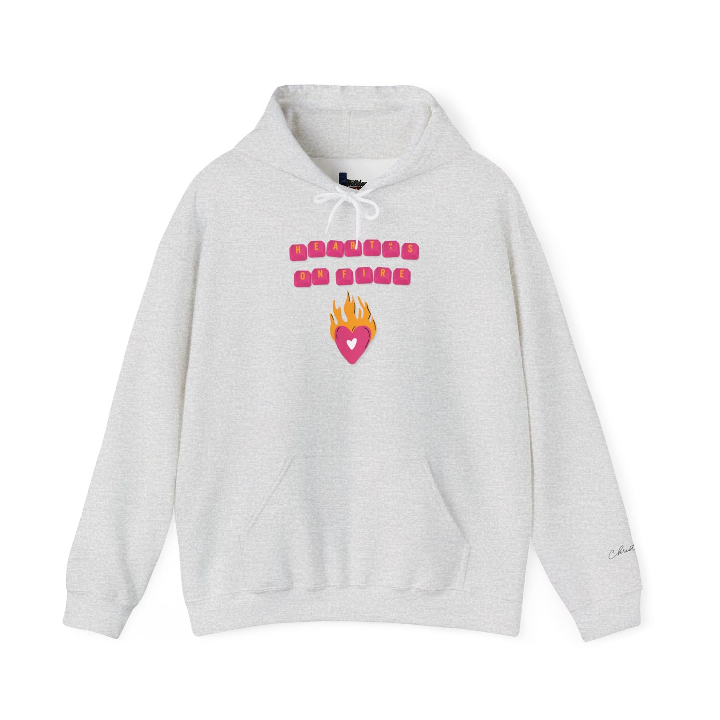 HEART'S ON FIRE Key Caps Flaming Heart Unisex Heavy Blend™ Hooded Sweatshirt