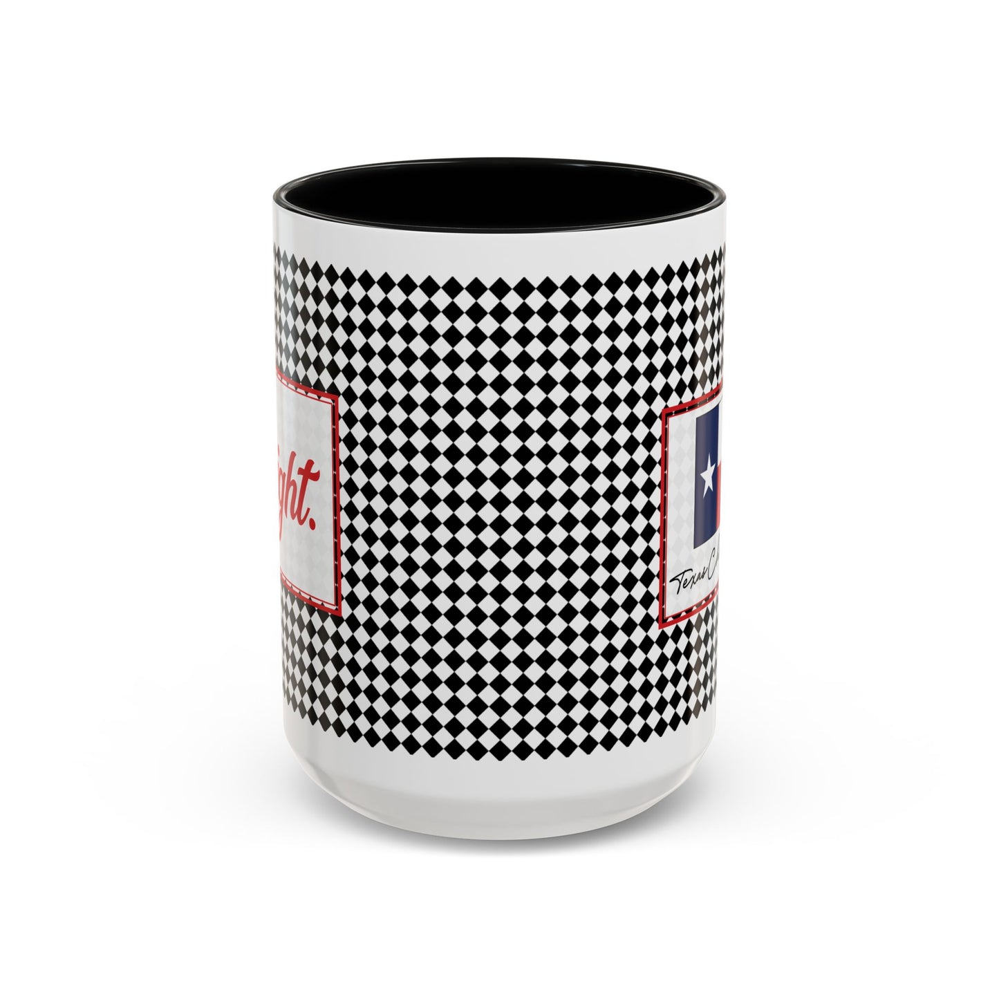 Bright- Black Argyle Personalizable Christmas Ceramic Mug (11oz, 15 oz)