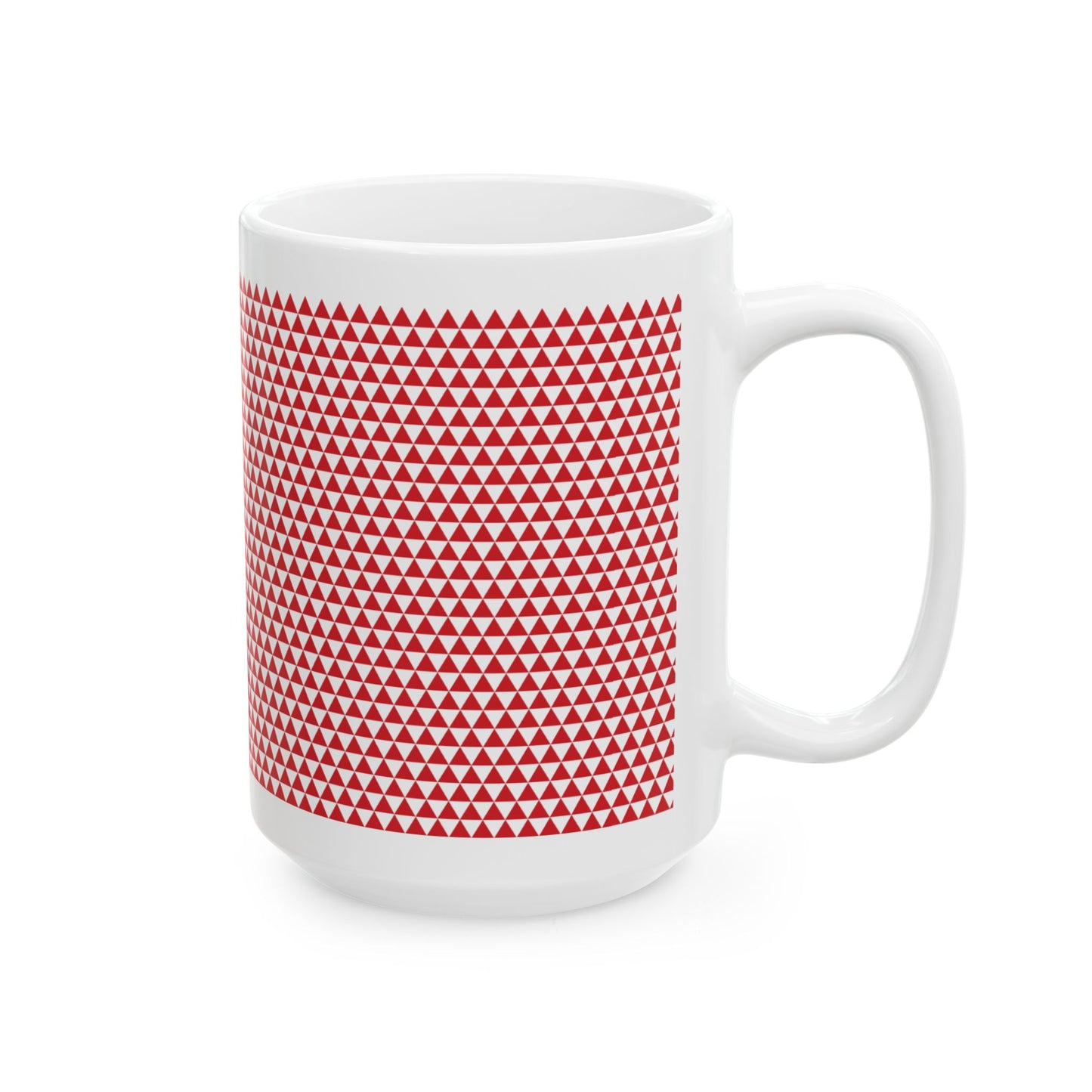 Red Triangles Ceramic Mug, (11oz, 15oz)