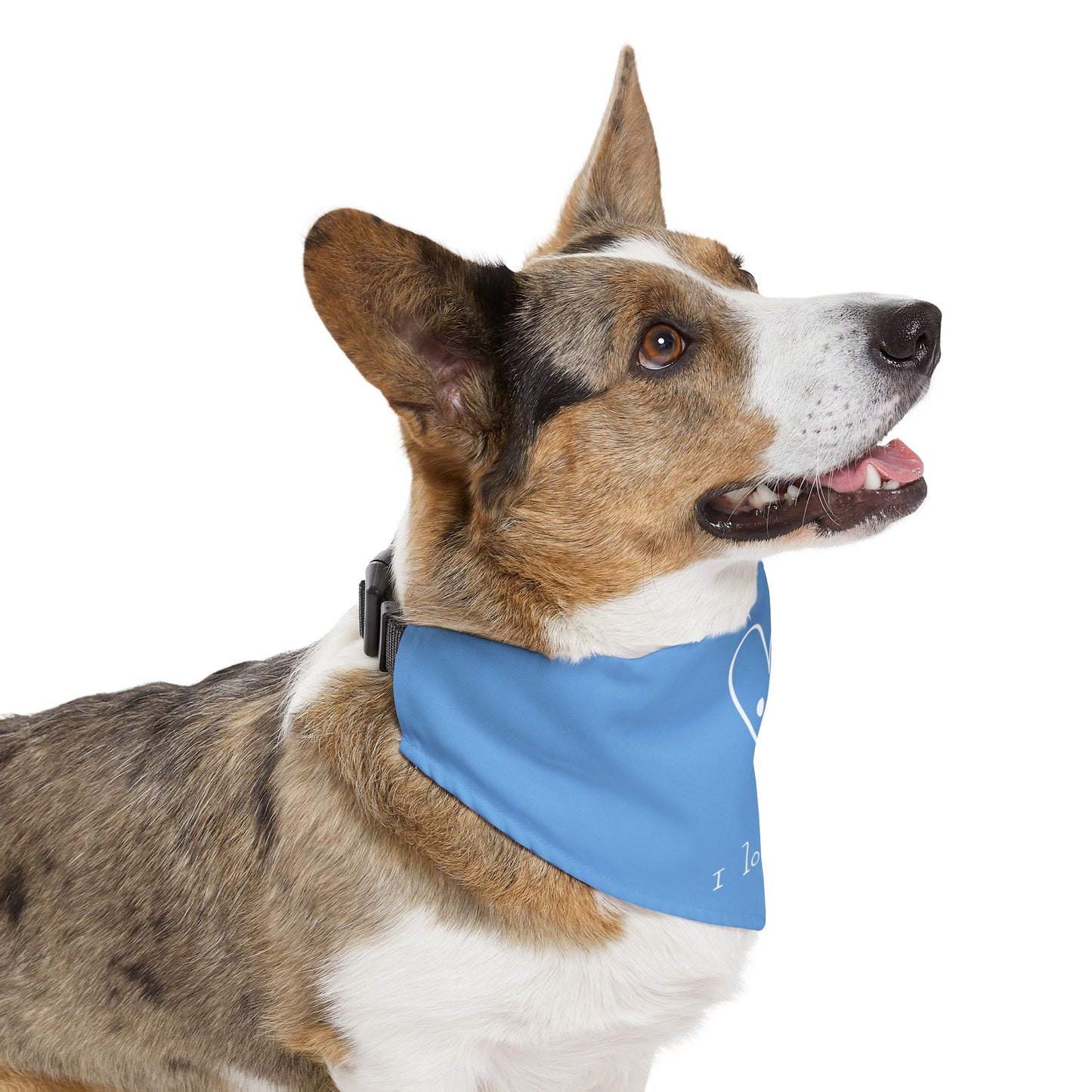 Hi. I Love You. White Clip-On Pet Bandana Collar