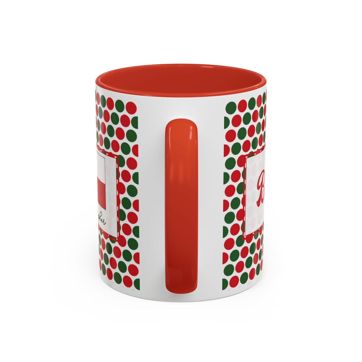 Nog- Christmas Polka Dot Party Personalizable Christmas Ceramic Mug (11oz, 15 oz)