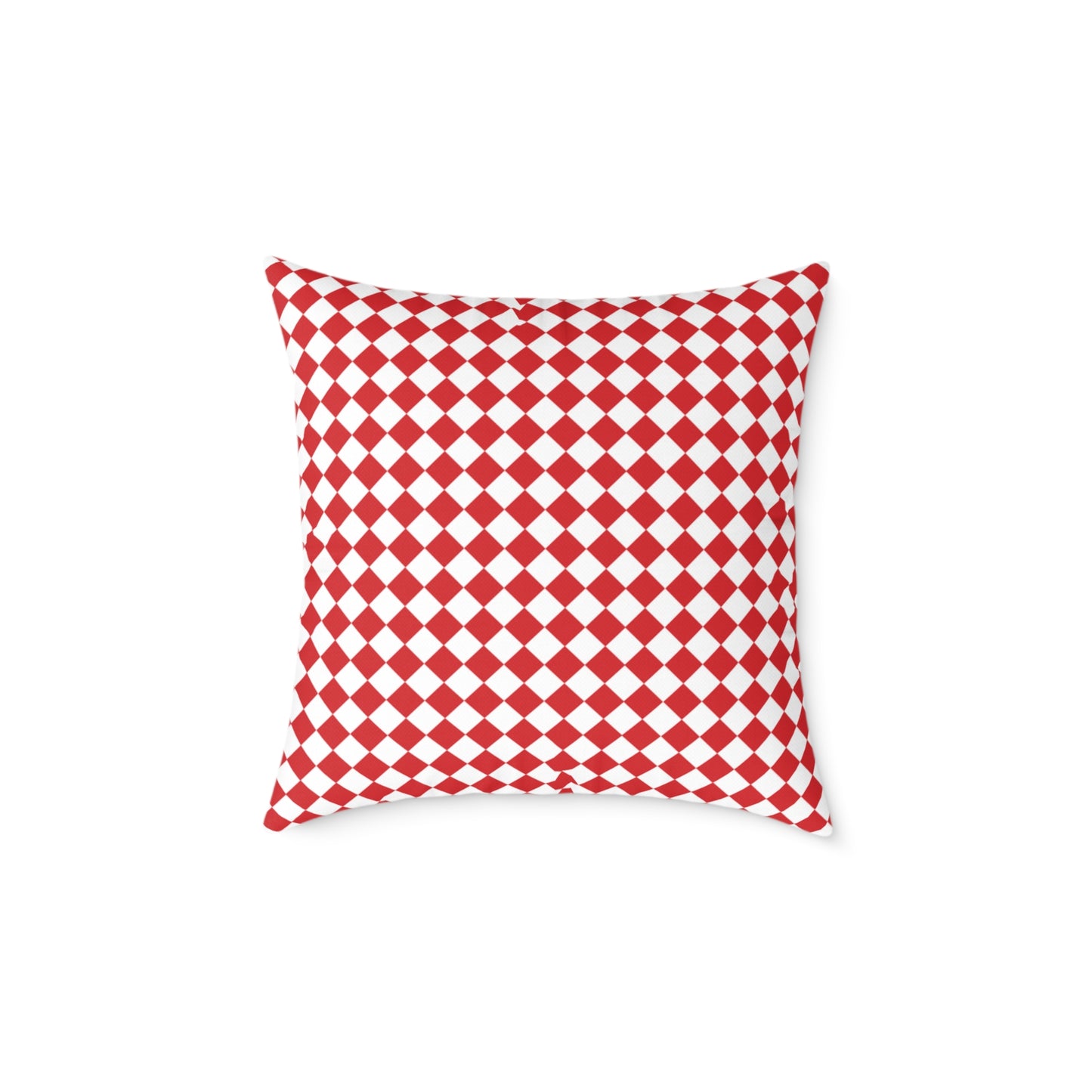 Red & White Argyle Christmas Decorative Pillow | Double‑Sided Poly Canvas Cushion, Vibrant Holiday Décor, 5 Sizes