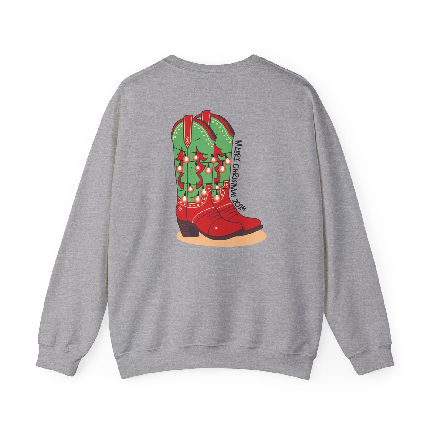 Dasher- Christmas Cowboy Boots Unisex Heavy Blend™ Crewneck Sweatshirt