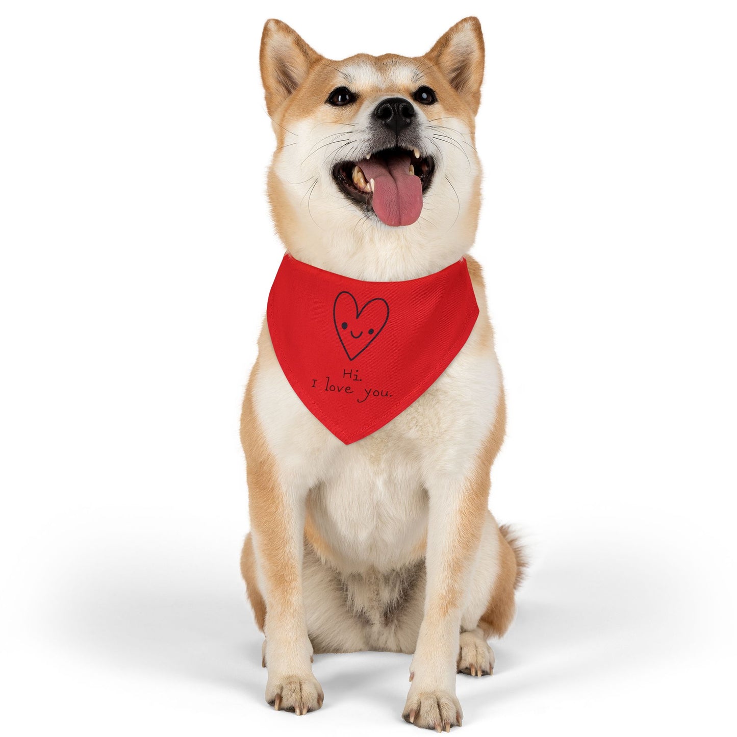 Hi. I Love You. Clip-On Pet Bandana Collar