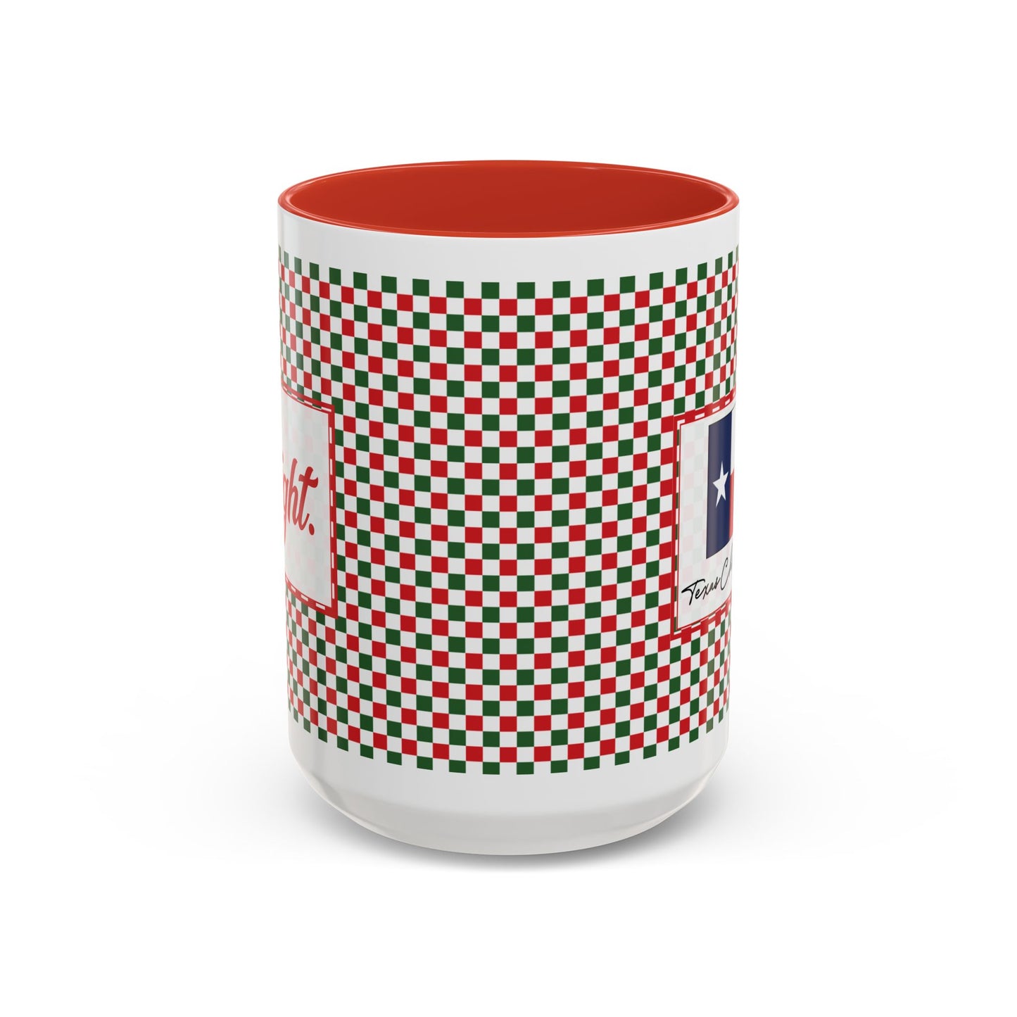 Bright- Christmas Checkered Personalizable Christmas Ceramic Mug (11oz, 15 oz)