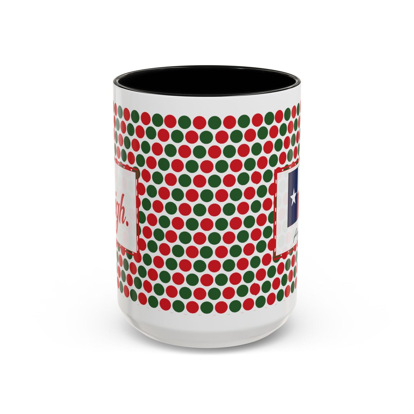 Sleigh- Christmas Polka Dot Party Personalizable Christmas Ceramic Mug (11oz, 15 oz)