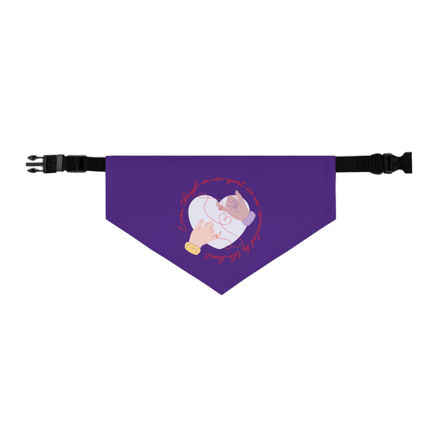 Apart But Connected By The Heart Clip-On Pet Bandana Collar