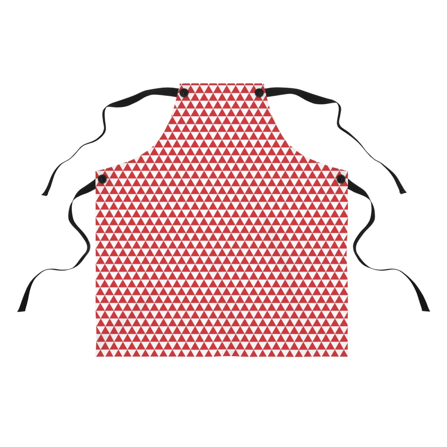 Red Triangle Holiday Apron | Lightweight 100% Polyester Twill, Detachable Black Twill Straps