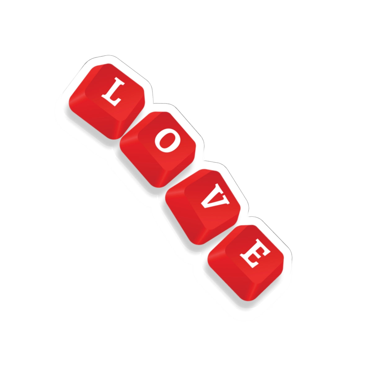 LOVE Key Caps Valentine Kiss-Cut Stickers