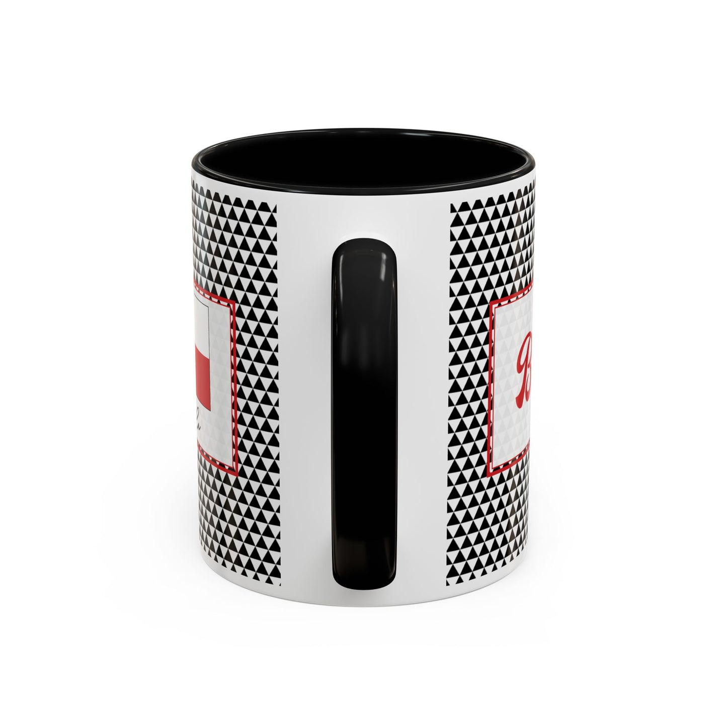 Blitz- Black Triangles Personalizable Christmas Ceramic Mug (11oz, 15 oz)