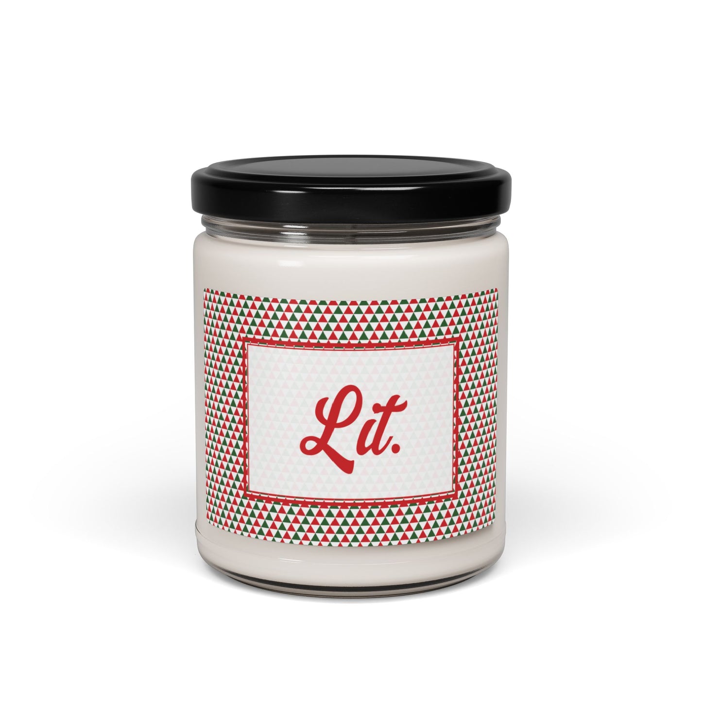 Lit- Christmas Triangles Party Scented Soy Candle, 9oz